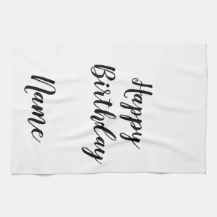 Linge De Cuisine joyeux anniversaire, entrez votre nom