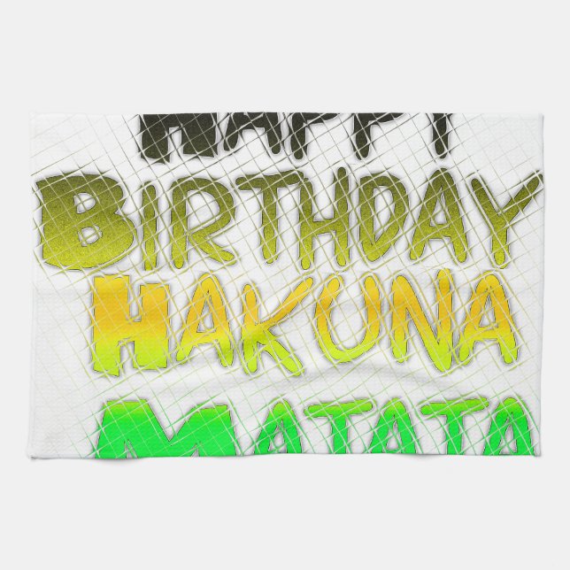 Linge De Cuisine Joyeux anniversaire Hakuna Matata eco Inspirationa (Horizontal)