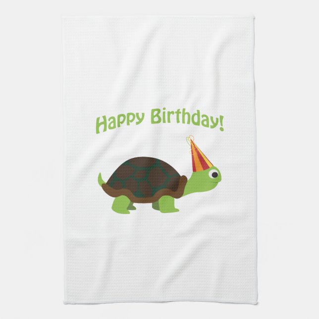 Linge De Cuisine Joyeux anniversaire ! Tortue (Vertical)