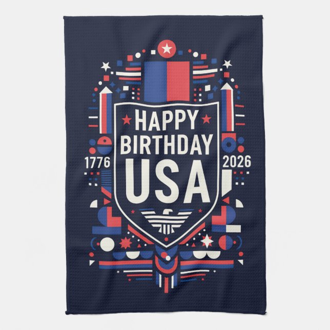 Linge De Cuisine Joyeux anniversaire USA 250 (Vertical)