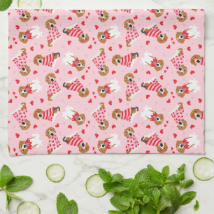Linge De Cuisine Joyeux Chiens Beagles de la fête des Valentines