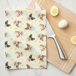 Linge De Cuisine Joyeux Chiens de Corgi gallois Pembroke de Pâques