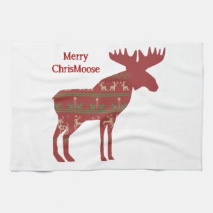 Linge De Cuisine Joyeux ChrisMoose Funny Christmas Moose Animal Art