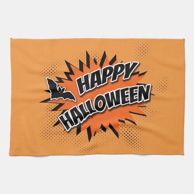 Linge De Cuisine Joyeux Halloween (Horizontal)