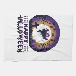 Linge De Cuisine Joyeux Halloween Chauves-Souris Araignées Fantômes