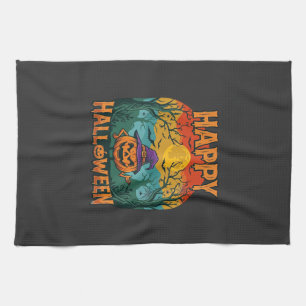 Linge De Cuisine Joyeux Halloween Citrouille Chapeau de Sorcière Pl