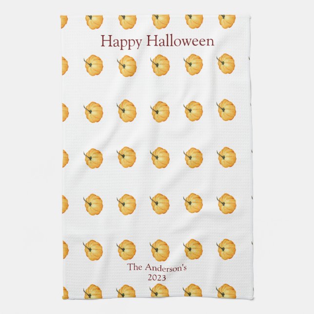 Linge De Cuisine Joyeux Halloween citrouille orange mignon (Vertical)