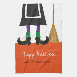 Linge De Cuisine Joyeux Halloween Jambes de sorcière personnalisée
