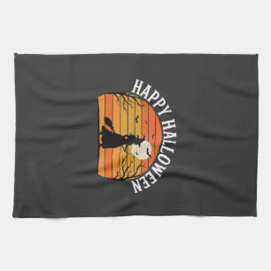 Linge De Cuisine Joyeux Halloween Sorcière Coucher de soleil Design