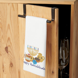 Linge De Cuisine Joyeux Hanoukka et mignon personnages Hanoukka