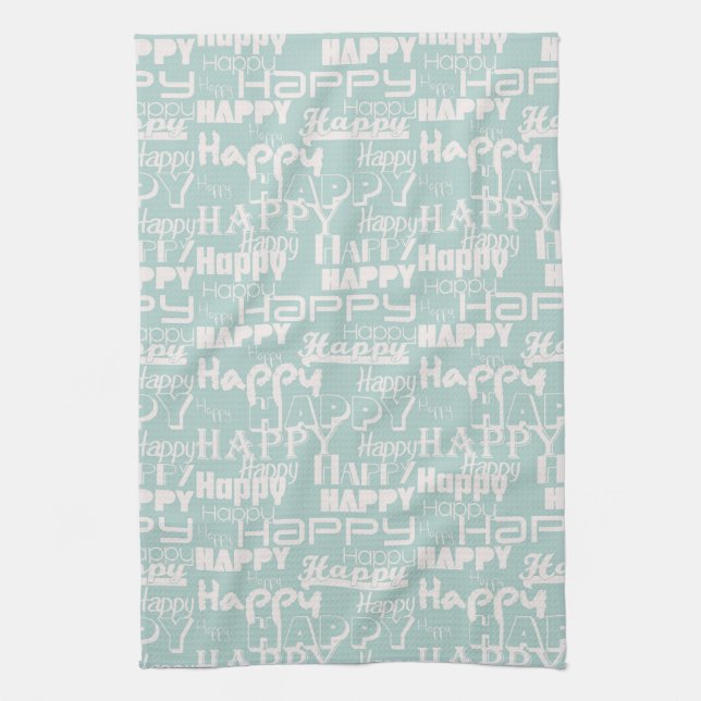 Linge De Cuisine Joyeux Mots Bleus (Vertical)