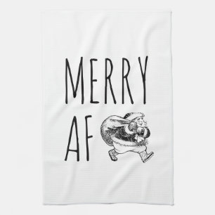 Linge De Cuisine Joyeux Noël AF Funny Santa