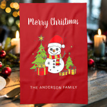 Joyeux Noël Arbre Vintage Bonhomme de Neige Person