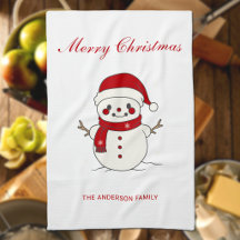 Joyeux Noël Bonhomme de Neige Nom de Famille Perso