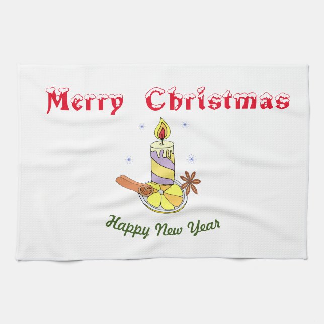 Linge De Cuisine Joyeux Noël Bonne année (Horizontal)