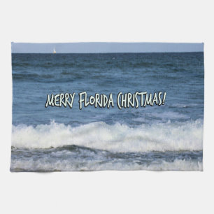 Linge De Cuisine Joyeux Noël Floride sous un ciel bleu océan