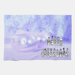 Linge De Cuisine Joyeux Noël gens de neige Police, Blue Tint neige