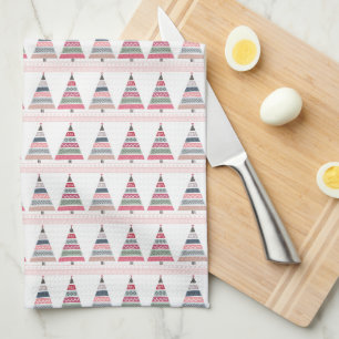Linge De Cuisine Joyeux Noël Géométrique Pastel Motif