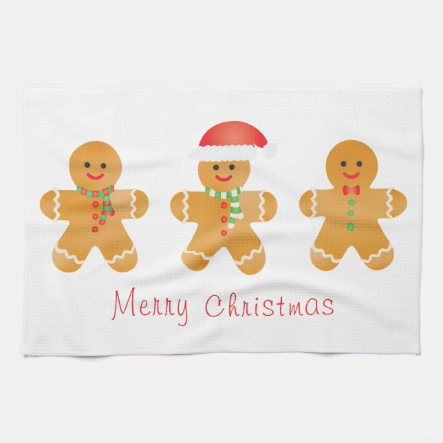 Linge De Cuisine Joyeux Noël Gingerbread Hommes (Horizontal)