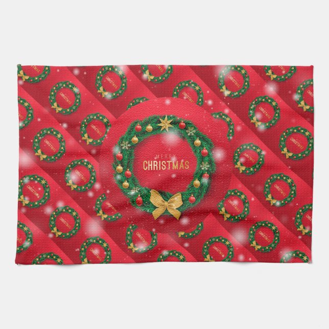 Linge De Cuisine Joyeux Noël Heureux Meilleur cadeau (Horizontal)