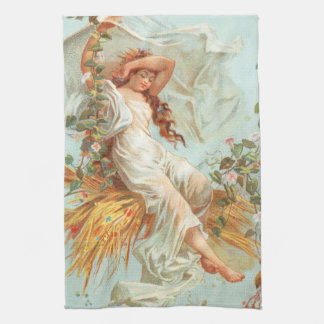 Linge De Cuisine Joyeux Noël lumineux et heureux, carte antique