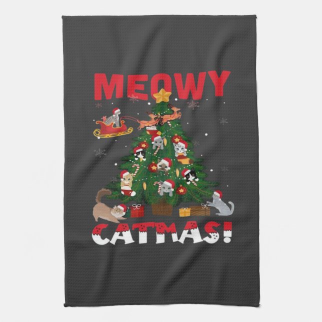 Linge De Cuisine Joyeux Noël miaou (Vertical)