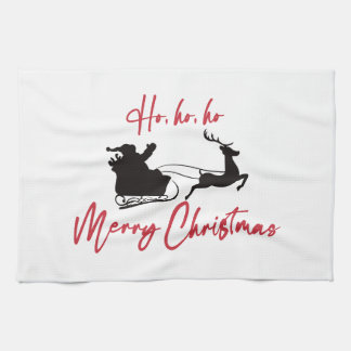 Linge De Cuisine Joyeux Noël moderne Père Noël Sleigh and Reindeer