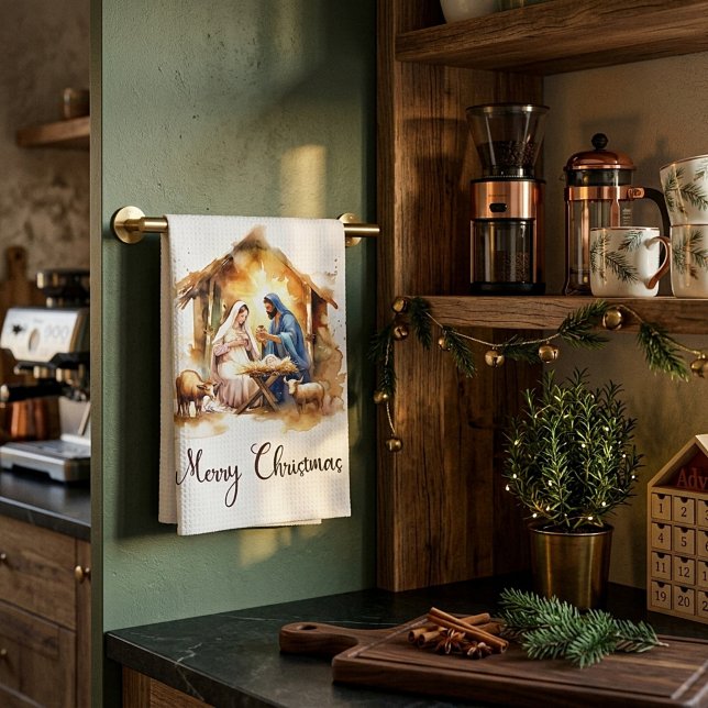 Linge De Cuisine Joyeux Noël Nativité (Créateur téléchargé)