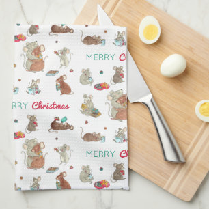 Linge De Cuisine Joyeux Noël Souris Famille Vacances