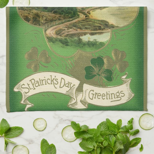 Linge De Cuisine Joyeux Saint-Patrick Château du Trèfle Ancien (Plié)