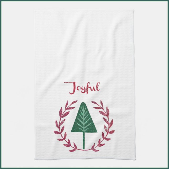 Linge De Cuisine Joyeux sapin de Noël et couronne (Créateur téléchargé)
