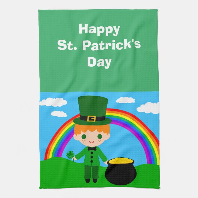 Linge De Cuisine Joyeux St. Patrick's Day Young Leprechaun (Vertical)