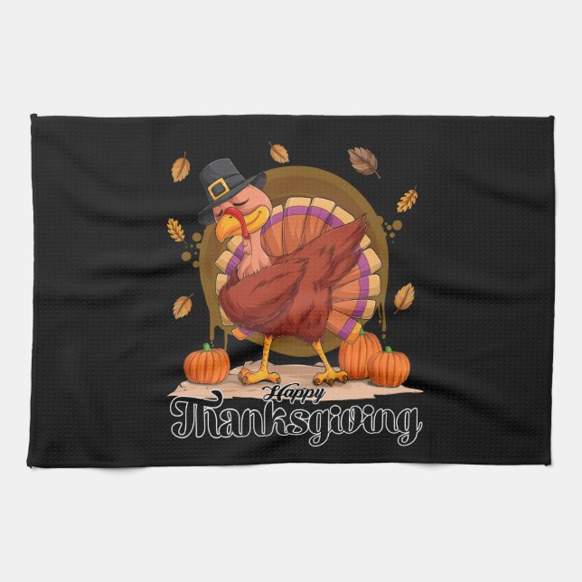 Linge De Cuisine Joyeux Thanksgiving  (Horizontal)