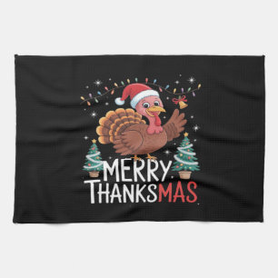 Linge De Cuisine Joyeux Thanksmas Bon thanksgiving Père Noël Turkey