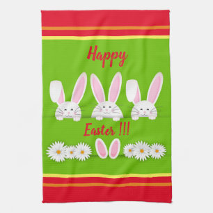 Linge De Cuisine Joyeux vacances de Pâques Bunny Floral tendance Bu