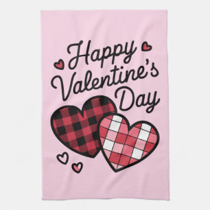 Linge De Cuisine Joyeux Valentines Jour léopard Plaid Coeur d'amour