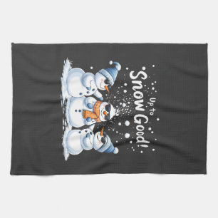 Linge De Cuisine Jusqu'à la neige bon drôle neige Noël Snowman
