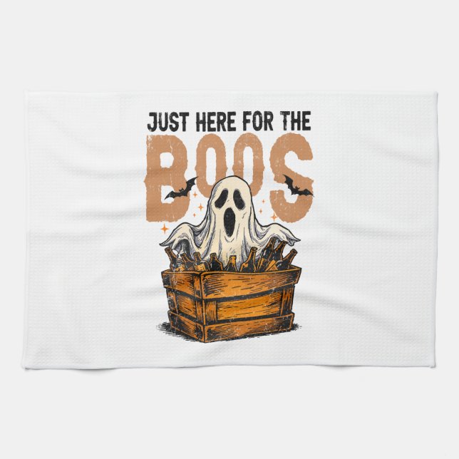 Linge De Cuisine Juste ici pour les boos Halloween (Horizontal)