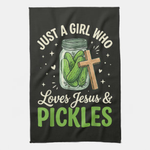 Linge De Cuisine Juste une fille qui aime Jésus et les cornichons