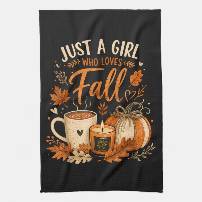 Linge De Cuisine Juste Une Fille Qui Aime L'automne (Vertical)