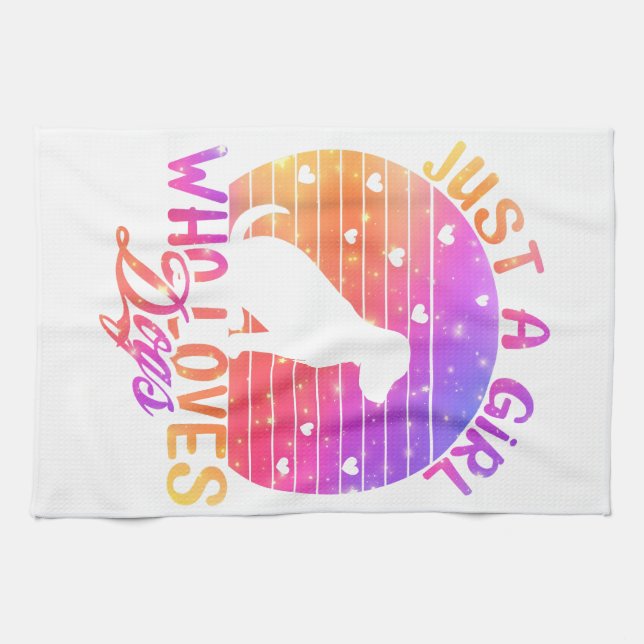 Linge De Cuisine Juste Une Fille Qui Aime Les Chiens (Horizontal)