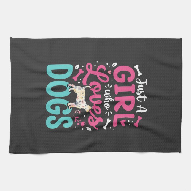 Linge De Cuisine Juste Une Fille Qui Aime Les Chiens (Horizontal)