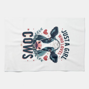 Linge De Cuisine Juste une fille qui aime les vaches Vintage Néon A