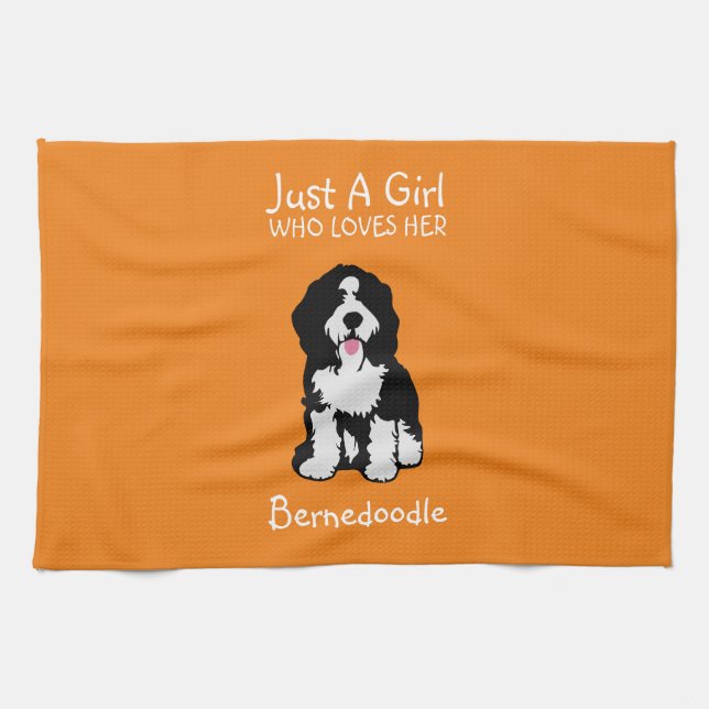 Linge De Cuisine Juste une fille qui aime son Bernedoodle (Horizontal)