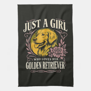 Linge De Cuisine Juste une fille qui aime son golden retriever