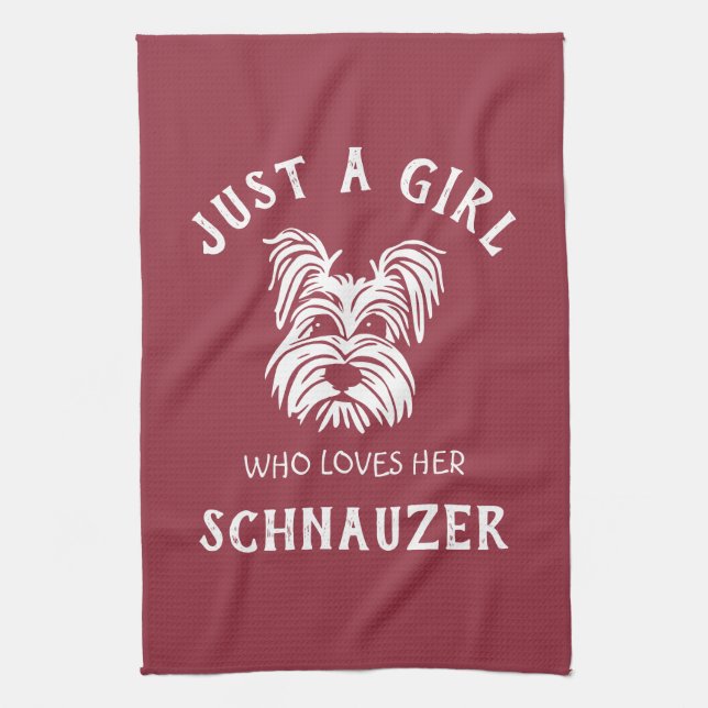 Linge De Cuisine Juste une fille qui aime son Schnauzer (Vertical)