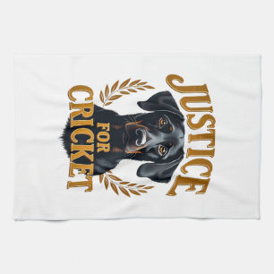 Linge De Cuisine Justice pour Cricket Typographie Mémorial de Chien