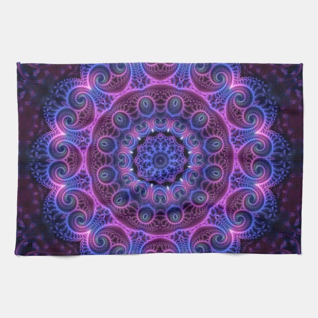 Linge De Cuisine Kaleidoscope Apophyse Coeurs Mandala (Horizontal)
