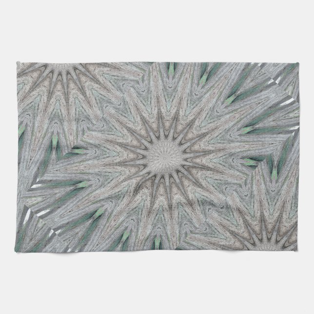 Linge De Cuisine Kaleidoscope Design Rustique gris clair (Horizontal)