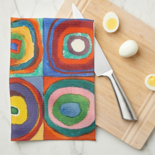 Linge De Cuisine Kandinsky - Carrés aux Cercles Concentriques